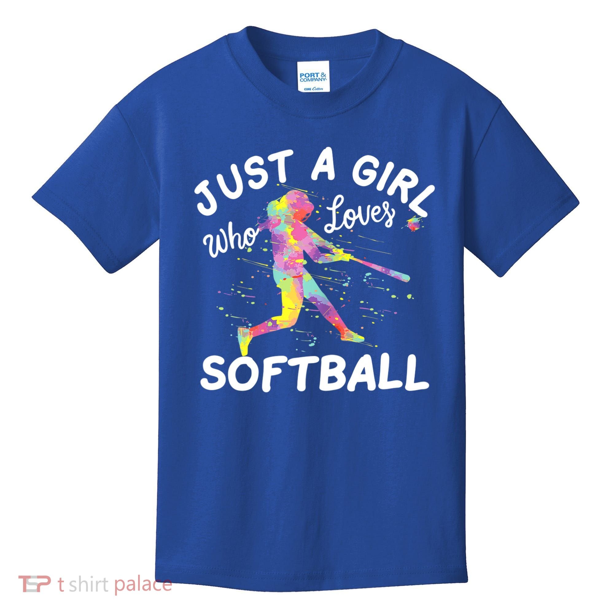 Just A Girl Who Loves Softball Kids T-Shirt