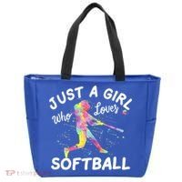 Just A Girl Who Loves Softball Tote Bag thumb 0