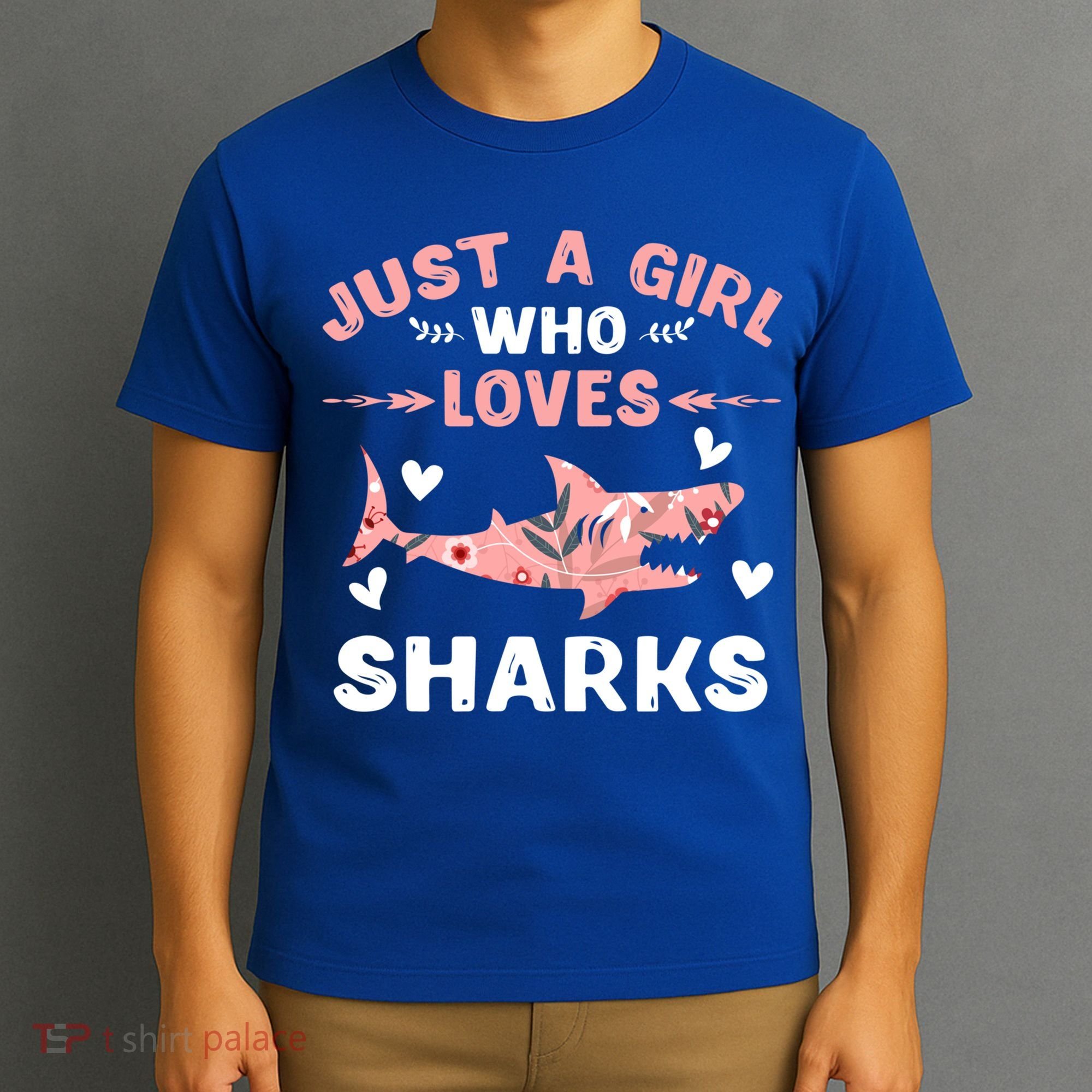 Just A Girl Who Loves Sharks Gift Shark Lover Cute Gift T-Shirt