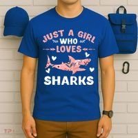 Just A Girl Who Loves Sharks Gift Shark Lover Cute Gift T-Shirt thumb 6