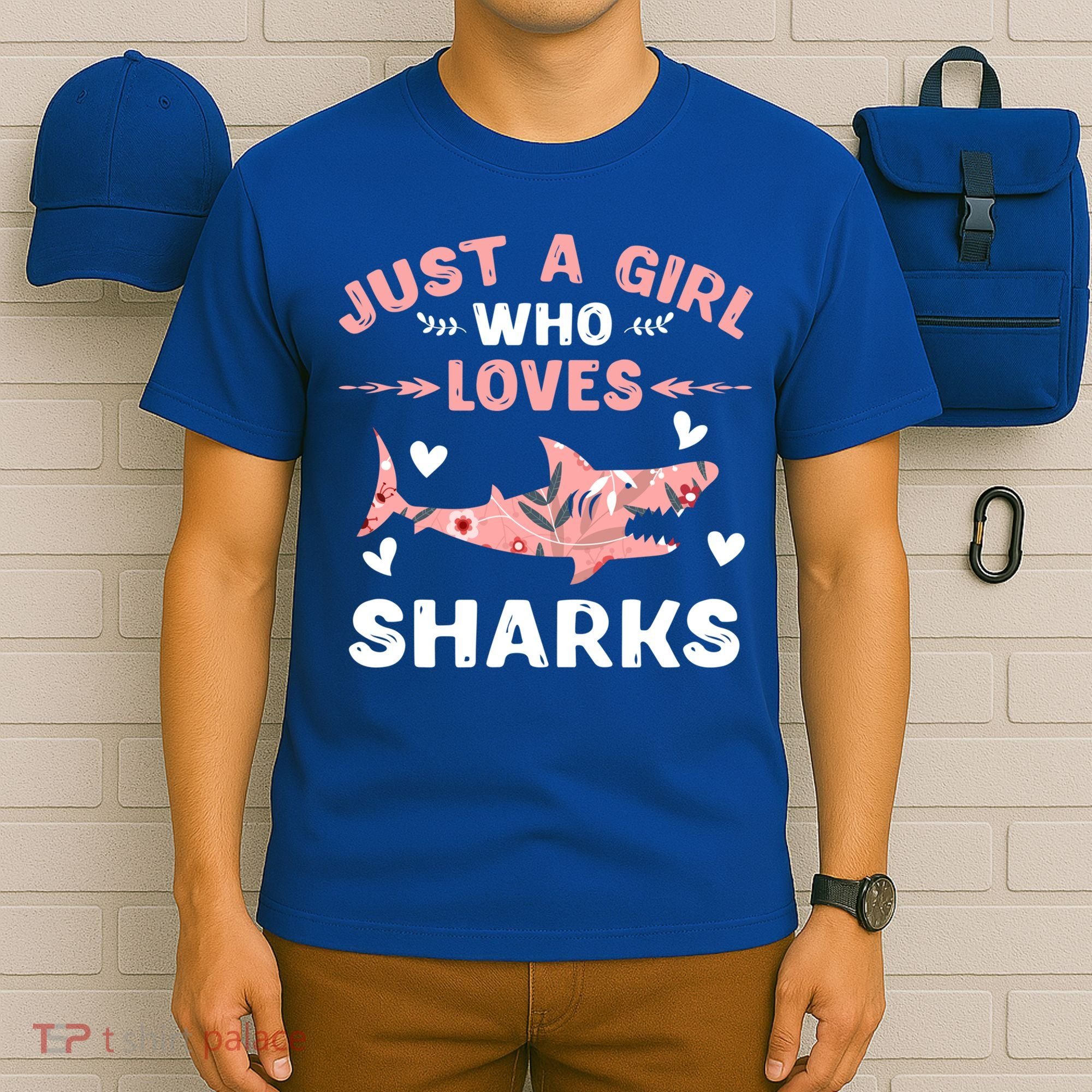 Just A Girl Who Loves Sharks Gift Shark Lover Cute Gift T-Shirt