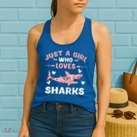 Just A Girl Who Loves Sharks Gift Shark Lover Cute Gift Women's Tank Top thumb 2