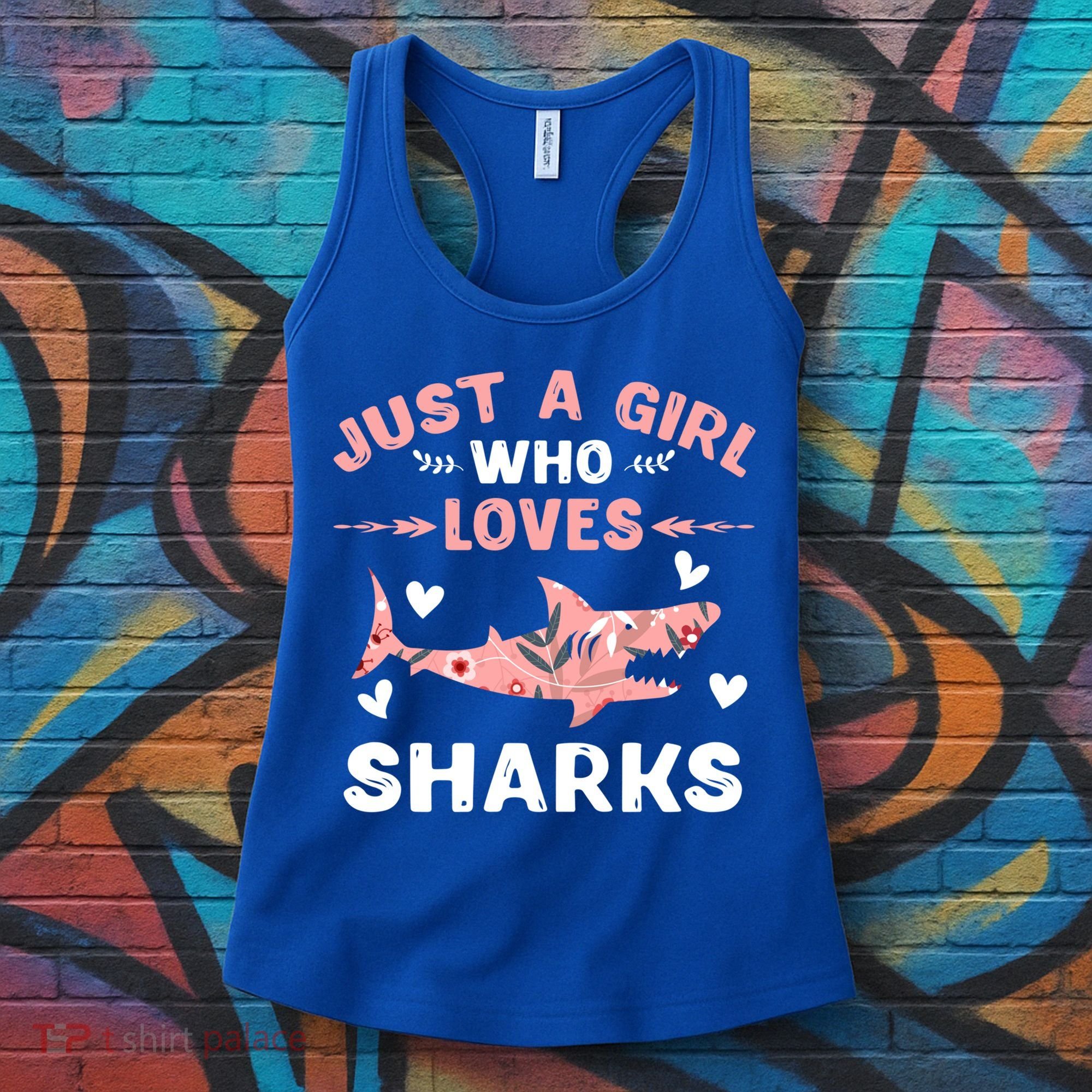 Just A Girl Who Loves Sharks Gift Shark Lover Cute Gift Women's Tank Top