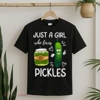 Just A Girl Who Loves Pickles Funny Vegetarian Vegan Pickle Lovers T-Shirt thumb 2
