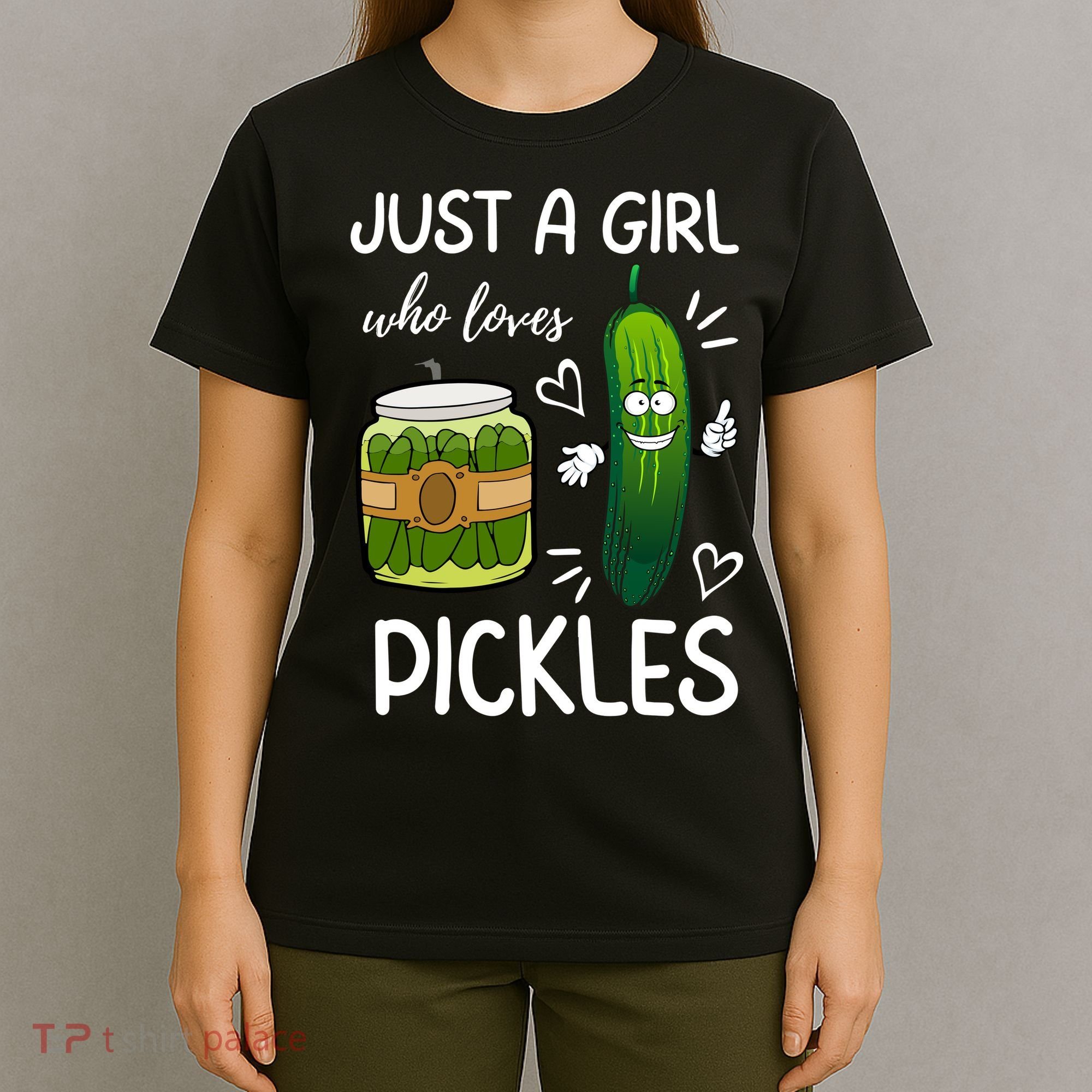 Just A Girl Who Loves Pickles Funny Vegetarian Vegan Pickle Lovers T-Shirt