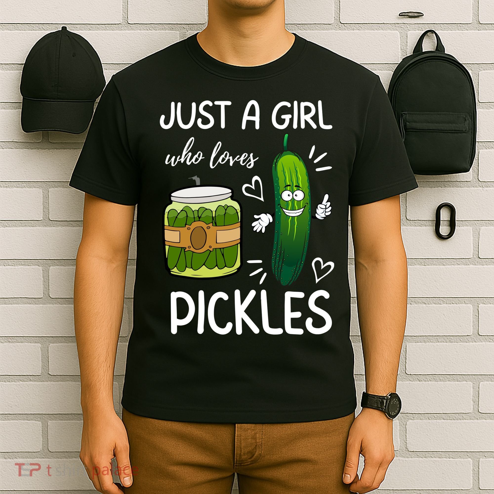 Just A Girl Who Loves Pickles Funny Vegetarian Vegan Pickle Lovers T-Shirt
