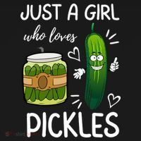 Just A Girl Who Loves Pickles Funny Vegetarian Vegan Pickle Lovers T-Shirt thumb 7