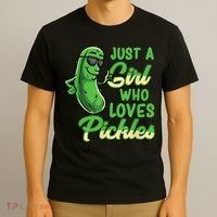 Just A Girl Who Loves Pickles Cute Pickle Girl T-Shirt thumb 3