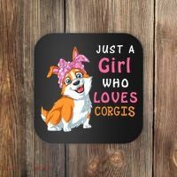 Just A Girl Who Loves Corgis Coaster thumb 0