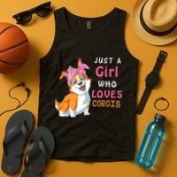 Just A Girl Who Loves Corgis Tank Top thumb 4