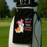 Just A Girl Who Loves Corgis Golf Towel thumb 2