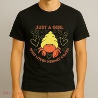 Just A Girl Who Loves Hermit Crabs Cute Hermit Crab Lover T-Shirt thumb 3