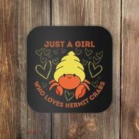 Just A Girl Who Loves Hermit Crabs Cute Hermit Crab Lover Coaster thumb 0