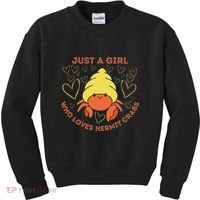 Just A Girl Who Loves Hermit Crabs Cute Hermit Crab Lover Kids Sweatshirt thumb 0
