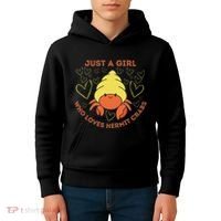 Just A Girl Who Loves Hermit Crabs Cute Hermit Crab Lover Kids Hoodie thumb 4