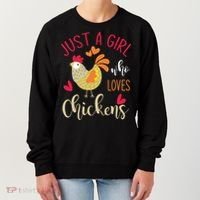 Just A Girl Who Loves Chickens Cool Gift Women's Sweatshirt thumb 0