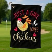 Just A Girl Who Loves Chickens Cool Gift Golf Towel thumb 1