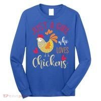 Just A Girl Who Loves Chickens Cool Gift Long Sleeve Shirt thumb 0