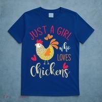 Just A Girl Who Loves Chickens Cool Gift T-Shirt thumb 5