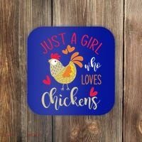 Just A Girl Who Loves Chickens Cool Gift Coaster thumb 0