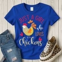 Just A Girl Who Loves Chickens Cool Gift Women's T-Shirt thumb 3