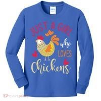Just A Girl Who Loves Chickens Cool Gift Kids Long Sleeve Shirt thumb 0