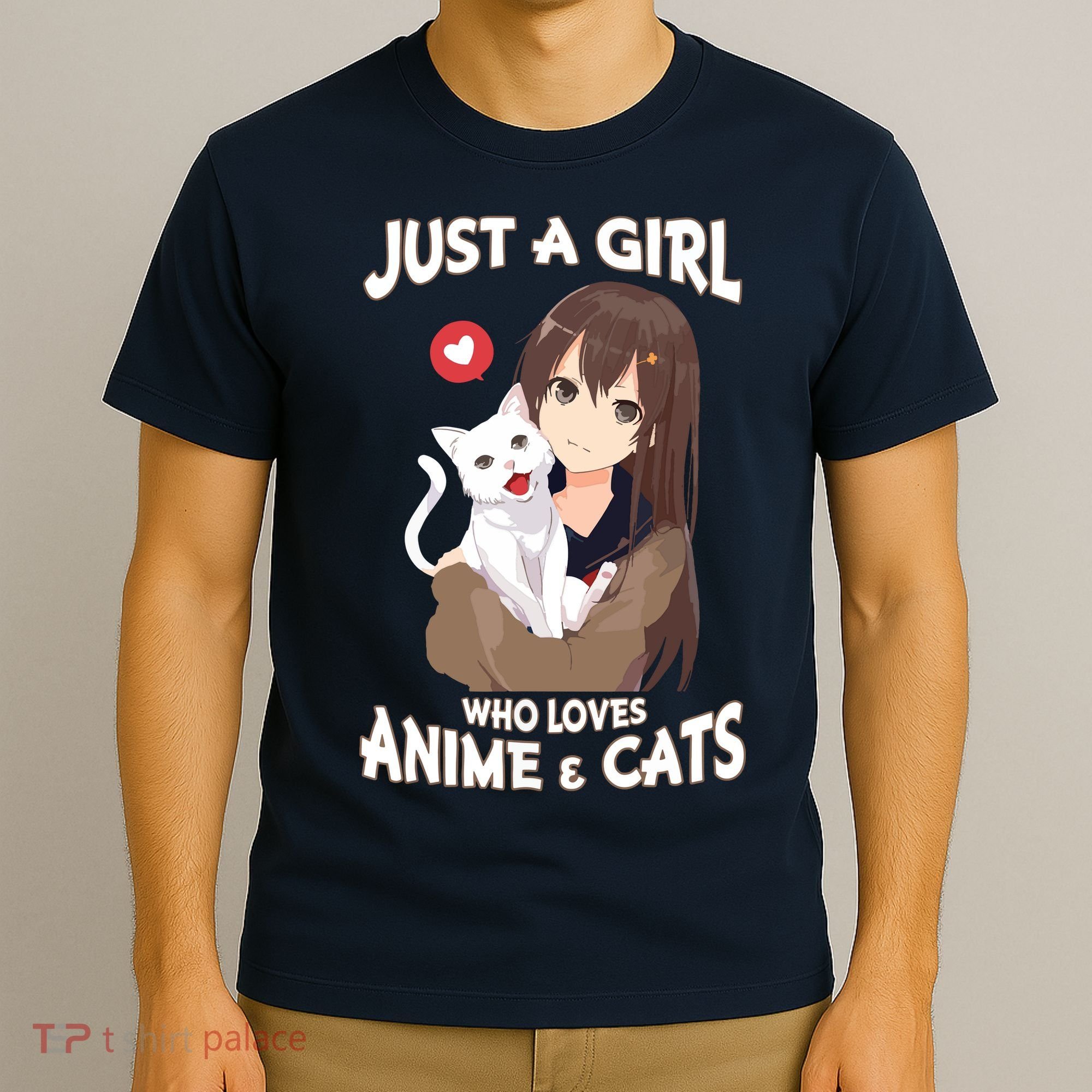 Just A Girl Who Loves Anime & Cats Cute Gifts T-Shirt