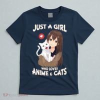 Just A Girl Who Loves Anime & Cats Cute Gifts T-Shirt thumb 5