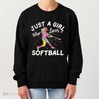 Just A Girl Who Loves Softball Women's Sweatshirt thumb 0