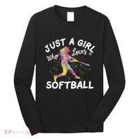 Just A Girl Who Loves Softball Long Sleeve Shirt thumb 0
