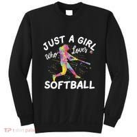 Just A Girl Who Loves Softball Sweatshirt thumb 0