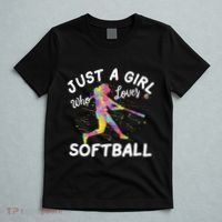 Just A Girl Who Loves Softball T-Shirt thumb 5