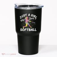 Just A Girl Who Loves Softball Tumbler thumb 0