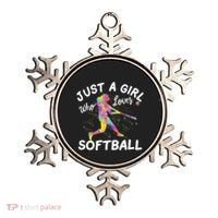 Just A Girl Who Loves Softball Ornament thumb 0