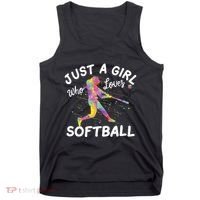 Just A Girl Who Loves Softball Tank Top thumb 0