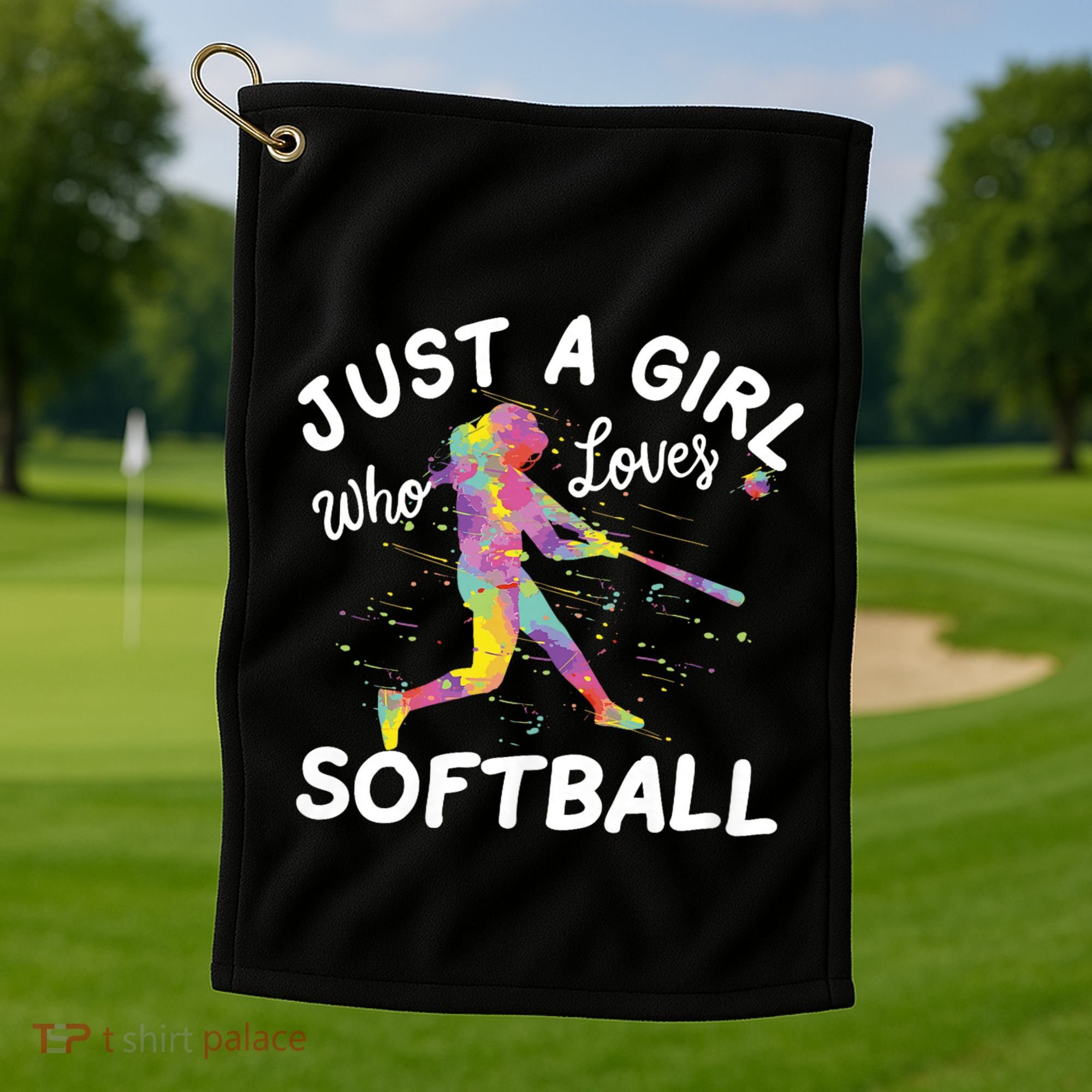 Just A Girl Who Loves Softball Golf Towel
