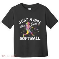 Just A Girl Who Loves Softball Toddler T-Shirt thumb 0