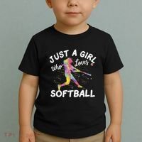 Just A Girl Who Loves Softball Toddler T-Shirt thumb 2