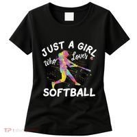 Just A Girl Who Loves Softball Women's T-Shirt thumb 0