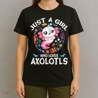 Just a Girl Who Loves Axolotls Cute Axolotl  T-Shirt thumb 4