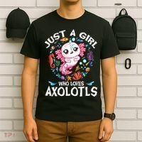 Just a Girl Who Loves Axolotls Cute Axolotl  T-Shirt thumb 6