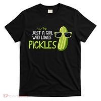 Just A Girl Who Loves Pickles Cuts Pickles Cooking Birthday T-Shirt thumb 0