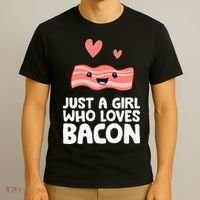 Just A Girl Who Loves Bacon T-Shirt thumb 3