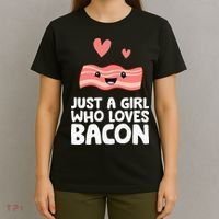 Just A Girl Who Loves Bacon T-Shirt thumb 4