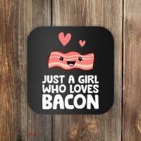 Just A Girl Who Loves Bacon Coaster thumb 0
