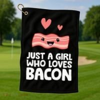 Just A Girl Who Loves Bacon Golf Towel thumb 1