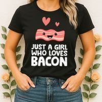 Just A Girl Who Loves Bacon Women's T-Shirt thumb 2