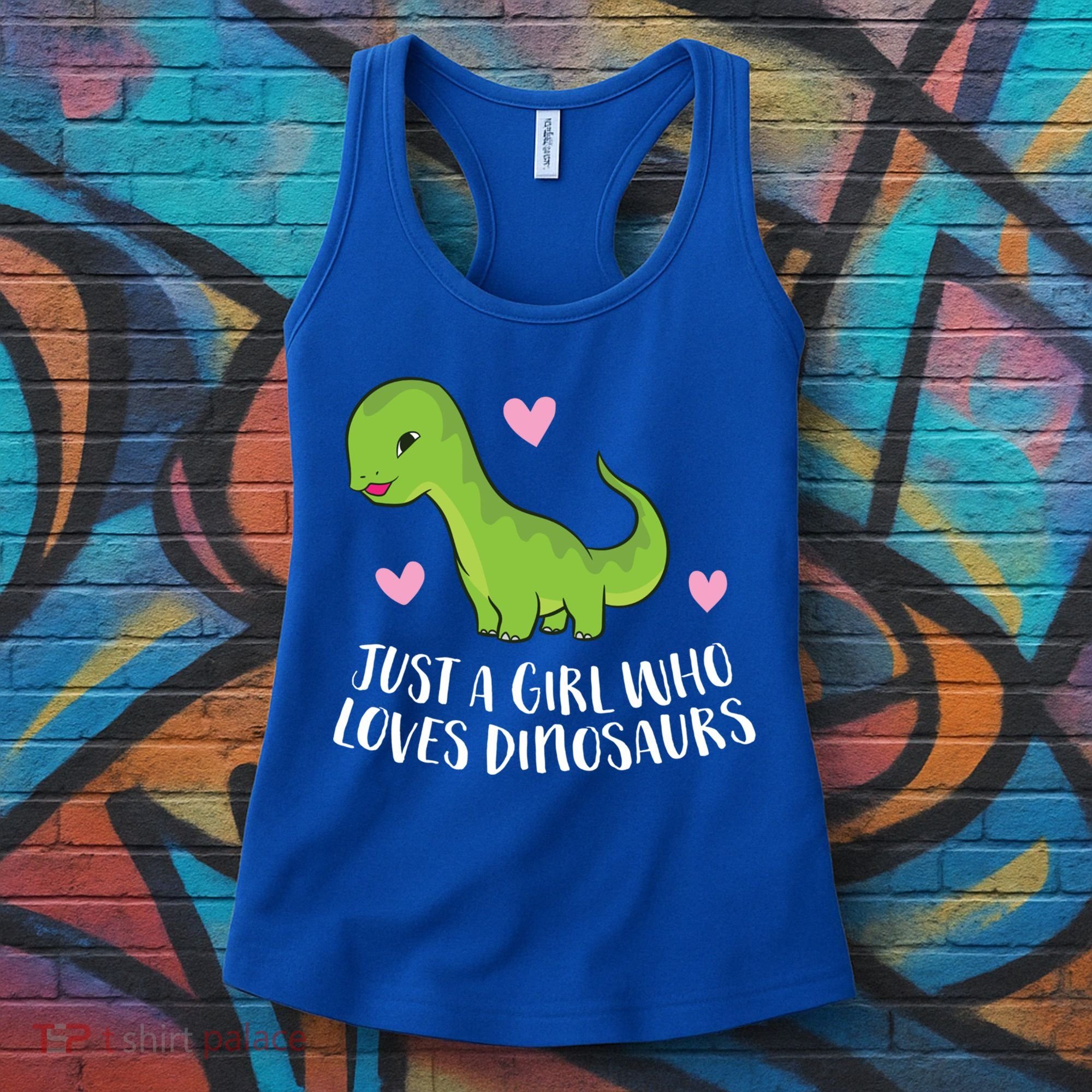 Just A Girl Who Loves Dinosaurs Cute Dinosaurs Girl Great Gift Women's Tank Top