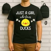 Just A Girl Who Loves Ducks Cute Duck Lover Owner Gift T-Shirt thumb 6