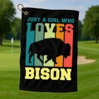 Just A Girl Who Loves Bison Golf Towel thumb 1